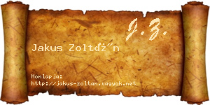 Jakus Zoltán névjegykártya